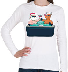 printfashion Karácsonyi pezsgés - Női hosszú ujjú póló - Fehér (16990963)