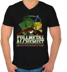 printfashion Fullmetal Alchemist - Férfi V-nyakú póló - Fekete (17480082)