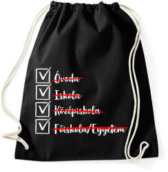 printfashion Ballagás egyetem fehér - Sportzsák, Tornazsák - Fekete (17365947)