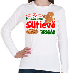 printfashion Karácsonyi sütievő brigád - Női hosszú ujjú póló - Fehér (16909777)