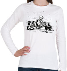 printfashion Gokart - Női hosszú ujjú póló - Fehér (17154013)