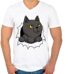 printfashion Cicás póló - Férfi V-nyakú póló - Fehér (17066088)
