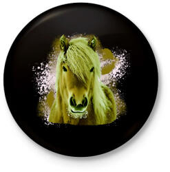 printfashion ló arc 4 - Kitűző, hűtőmágnes - Fekete (17250163)