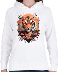 printfashion Japán tigris - Női kapucnis pulóver - Fehér (17136506)