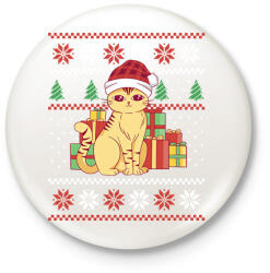 printfashion Cicás csúnya pulcsi - Kitűző, hűtőmágnes - Fehér (16986758)