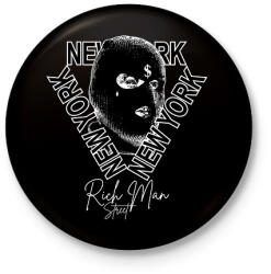 printfashion Rich Man Street - Kitűző, hűtőmágnes - Fekete (16962519)