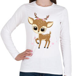 printfashion Szarvas - Női hosszú ujjú póló - Fehér (16915948)