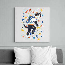 printfashion Falmászó macska - Vászonkép - Fehér (17026767)