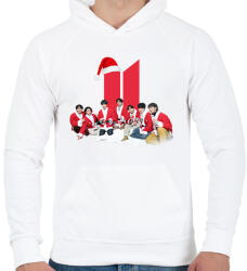 printfashion BTS Karácsony - Férfi kapucnis pulóver - Fehér (16873938)