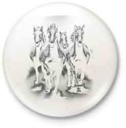 printfashion Lovas vágta - Kitűző, hűtőmágnes - Fehér (17107866)