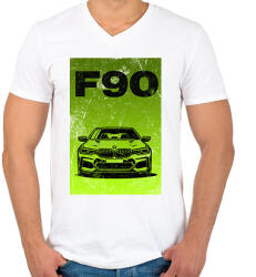 printfashion f90 - Férfi V-nyakú póló - Fehér (17489079)