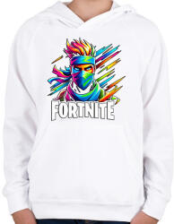 printfashion Fortnite - Gyerek kapucnis pulóver - Fehér (17290326)