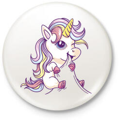 printfashion Póló rágó unikornis - Kitűző, hűtőmágnes - Fehér (17030306)