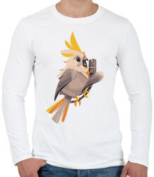 printfashion Énekes kakadu - Férfi hosszú ujjú póló - Fehér (17139466)