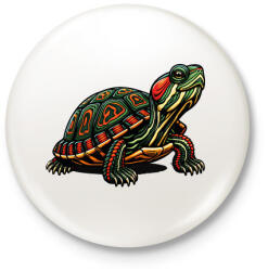 printfashion Teknős - Kitűző, hűtőmágnes - Fehér (17128526)