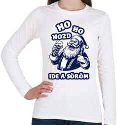 printfashion Sörös Mikulás - Női hosszú ujjú póló - Fehér (16892623)