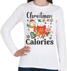 printfashion Karácsonyi kalória - Női hosszú ujjú póló - Fehér (16910347)