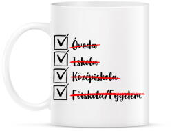 printfashion Ballagás egyetem fekete - Bögre - Fehér (17369215)