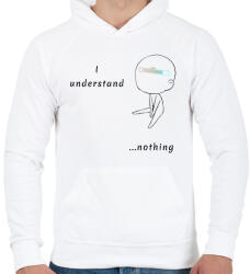 printfashion I undersatnd nothing - Férfi kapucnis pulóver - Fehér (17321240)