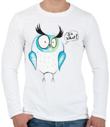 printfashion Aquarell Fura Bagoly - So What? - Férfi hosszú ujjú póló - Fehér (17225360)