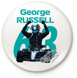 printfashion George Russell - Kitűző, hűtőmágnes - Fehér (17315331)