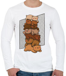 printfashion Kismackók - Férfi hosszú ujjú póló - Fehér (17120512)