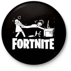 printfashion Fortnite - Kitűző, hűtőmágnes - Fekete (17039349)
