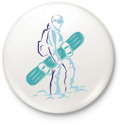 printfashion Snowboard - Kitűző, hűtőmágnes - Fehér (17017360)