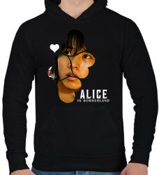 printfashion Alice in borderland arisu fehér - Férfi kapucnis pulóver - Fekete (17240324)