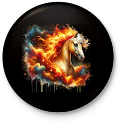 printfashion ló - Kitűző, hűtőmágnes - Fekete (17274447)