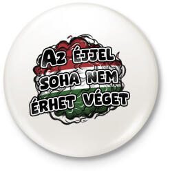 printfashion Az éjjel soha nem érhet véget - Kitűző, hűtőmágnes - Fehér (17345426)