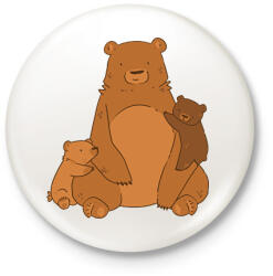 printfashion Maci család - Kitűző, hűtőmágnes - Fehér (17168122)