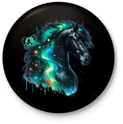 printfashion ló - Kitűző, hűtőmágnes - Fekete (17278442)