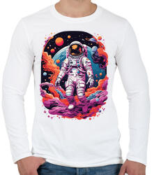 printfashion Űrhajós az űrben - Férfi hosszú ujjú póló - Fehér (17040843)