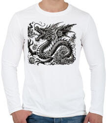 printfashion Sárkány - Férfi hosszú ujjú póló - Fehér (17195250)