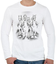 printfashion Lovas vágta - Férfi hosszú ujjú póló - Fehér (17107462)