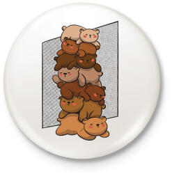 printfashion Kismackók - Kitűző, hűtőmágnes - Fehér (17120916)