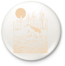 printfashion Medve bocs - Kitűző, hűtőmágnes - Fehér (17055628)