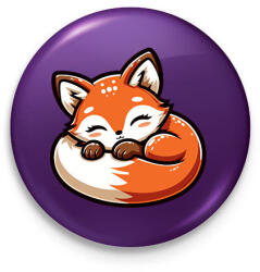 printfashion Alvó róka - Kitűző, hűtőmágnes - Lila (17463729)