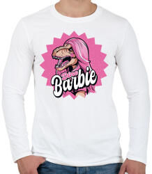 printfashion Dínó Barbie - Férfi hosszú ujjú póló - Fehér (17130014)