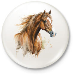 printfashion Ló - Kitűző, hűtőmágnes - Fehér (16874673)