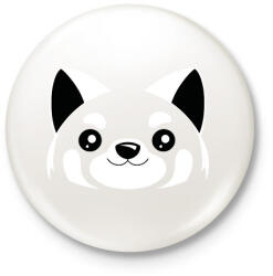 printfashion Vörös macskamedve - Kitűző, hűtőmágnes - Fehér (17171722)