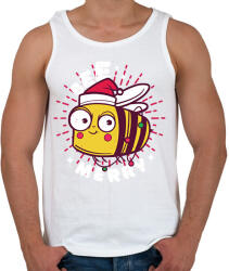 printfashion Karácsonyi méh - Férfi atléta - Fehér (16978739)