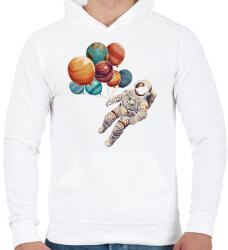 printfashion Űrhajós - Férfi kapucnis pulóver - Fehér (17049409)