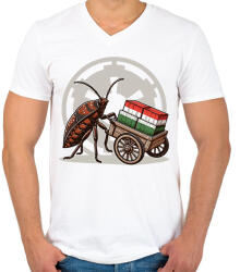 printfashion A Birodalom szekerét tolom - Férfi V-nyakú póló - Fehér (17347263)
