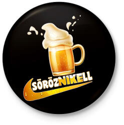 printfashion Sörözés - Kitűző, hűtőmágnes - Fekete (17232595)