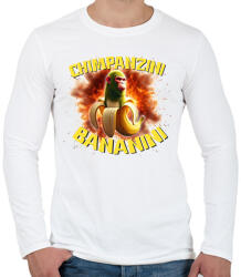 printfashion Chimpanzini Bananini - Férfi hosszú ujjú póló - Fehér (17438126)