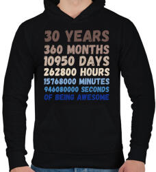 printfashion 30 Years - Férfi kapucnis pulóver - Fekete (16888768)