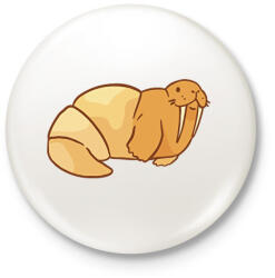 printfashion Fóka croassiant - Kitűző, hűtőmágnes - Fehér (17104247)