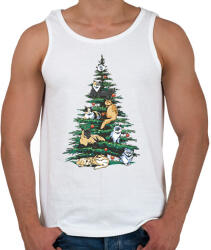 printfashion Karácsonyi macskák - Férfi atléta - Fehér (17000788)